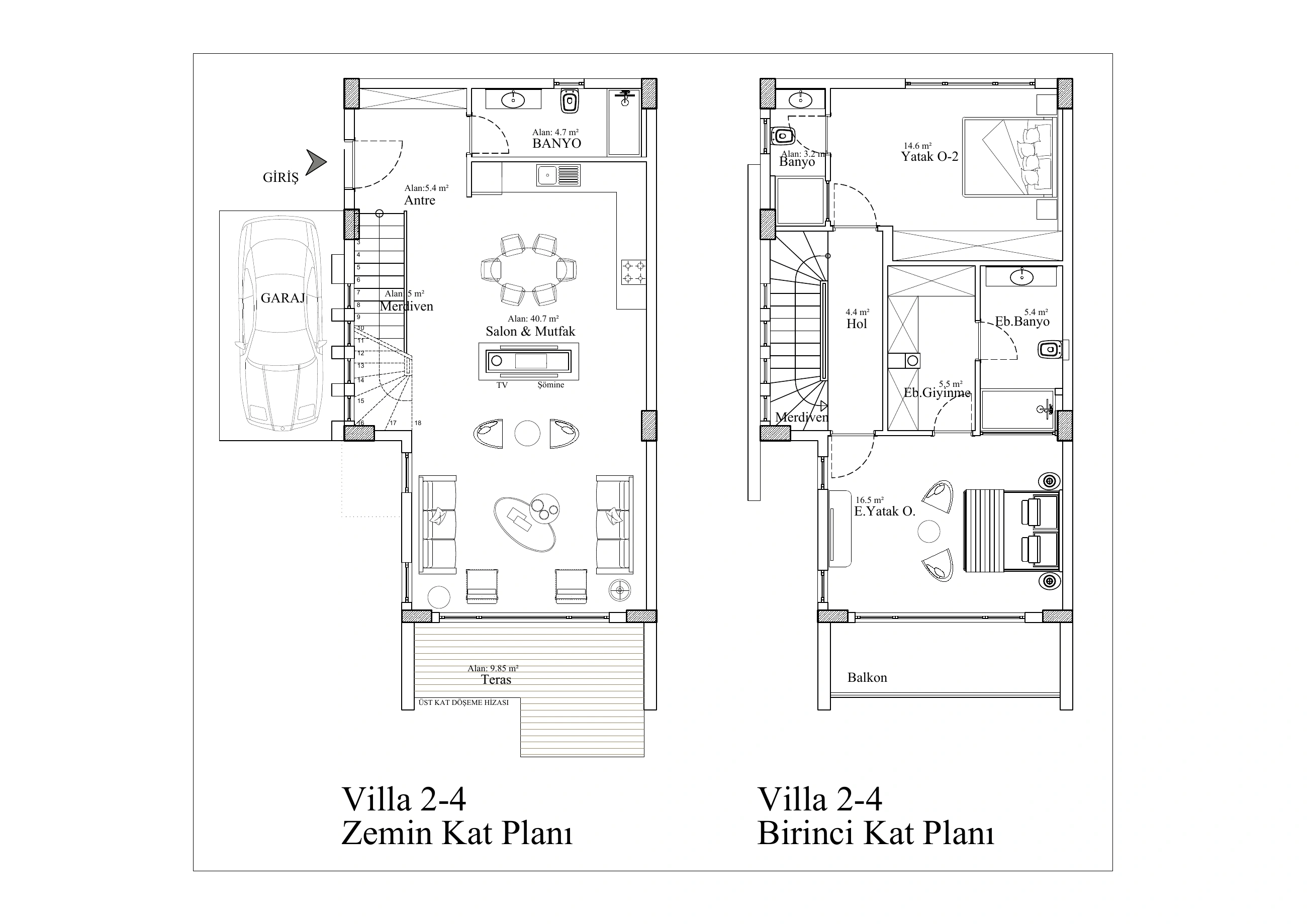 Plan · Villa 2-4 · 1/1