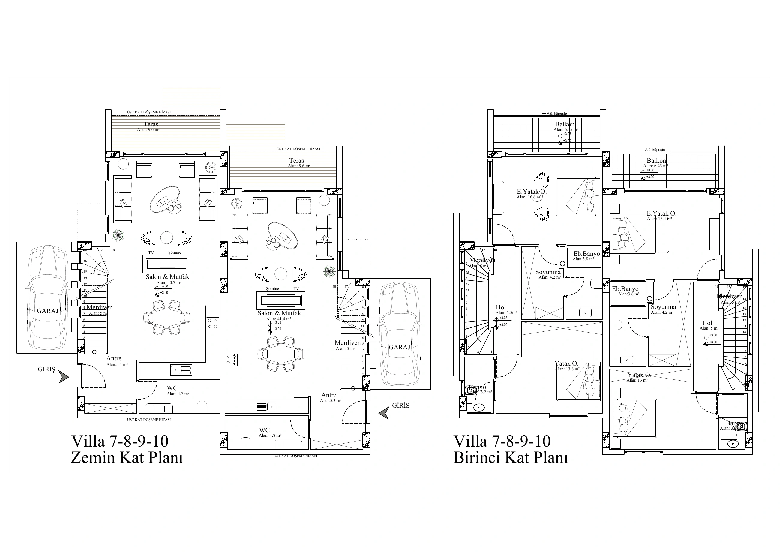 Plan · Villa 7-8-9-10 · 1/1