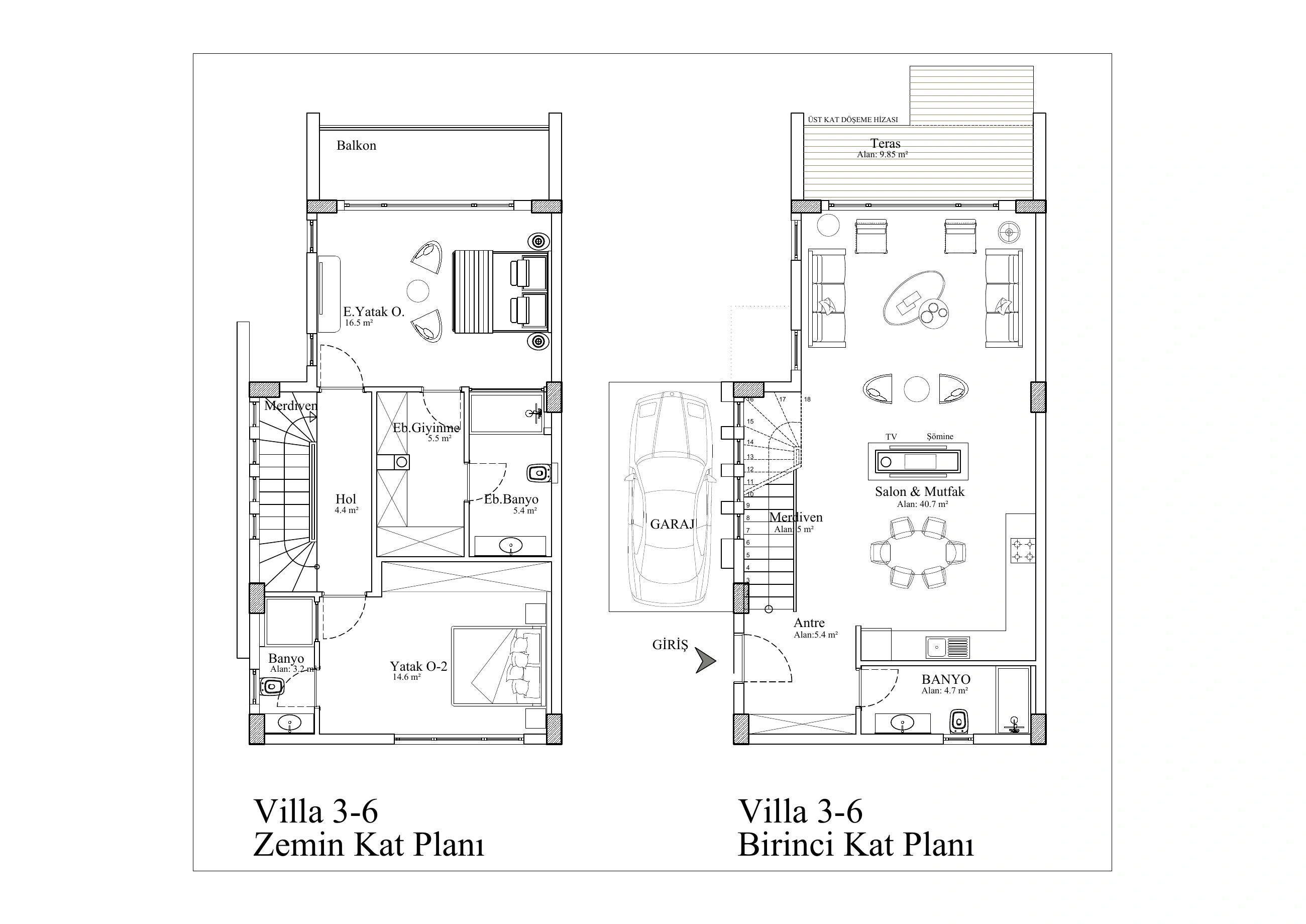 Plan · Villa 3-6. · 1/1