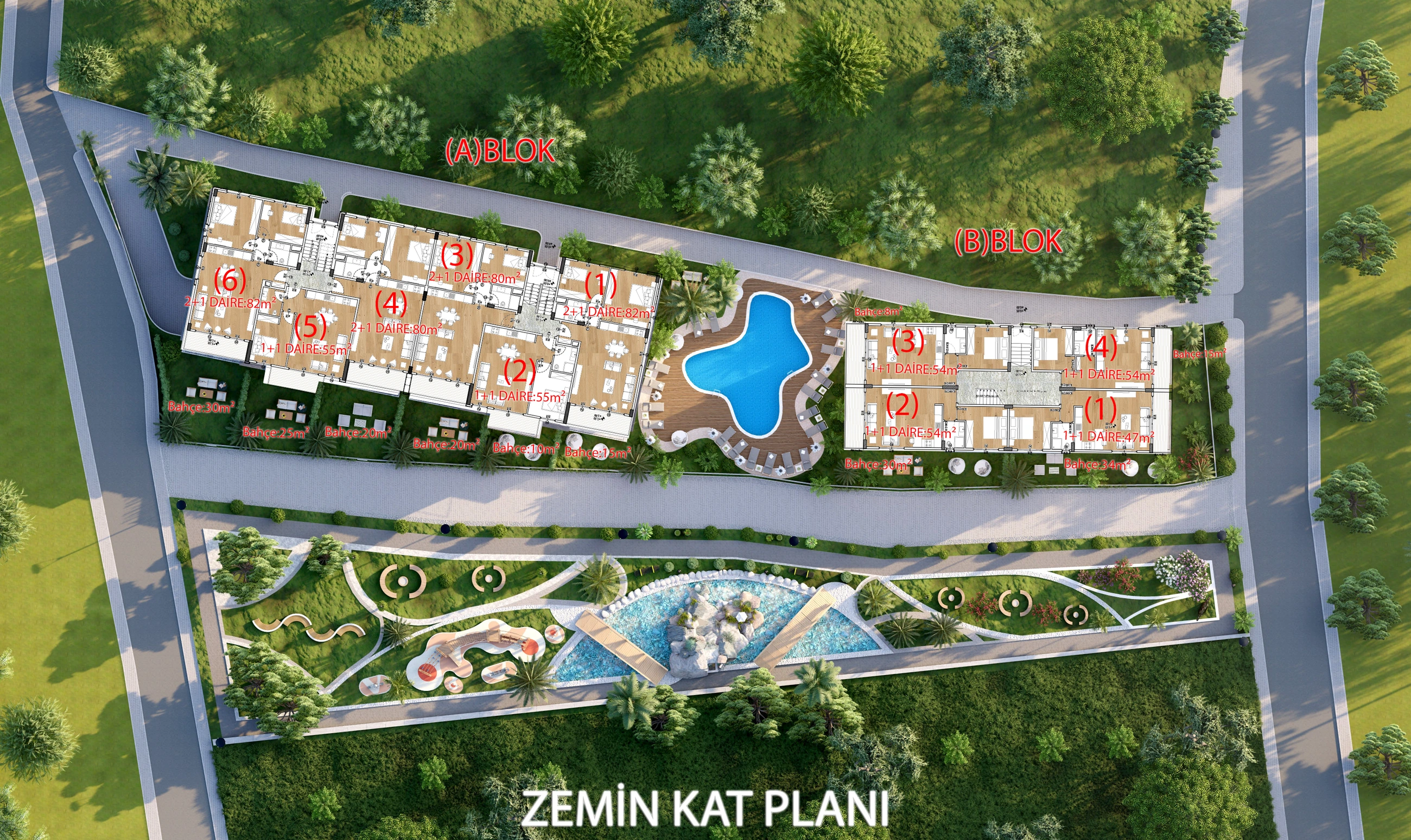 1. kat planı · konutla eşleştirilmemiş